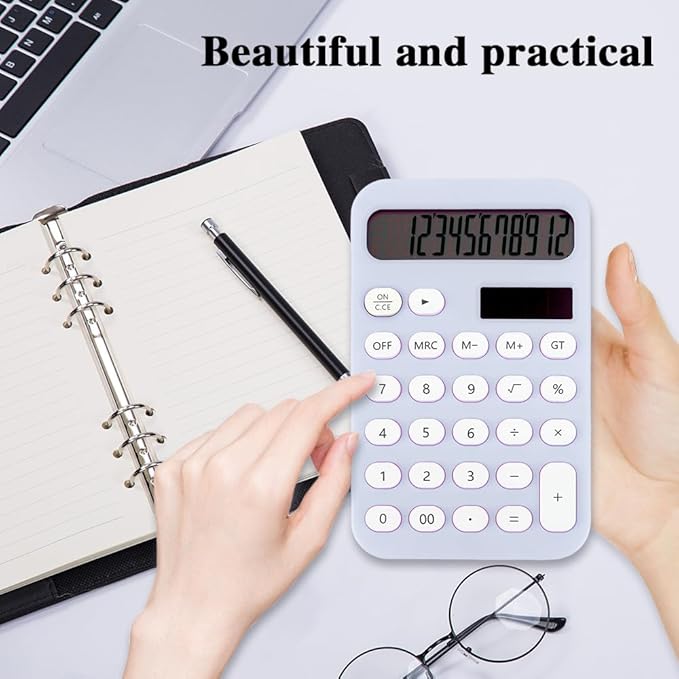 Small Calculator Basic Calculator Cute School Supplies for Girls Purple Desk Accessories Kids Calculator Desktop Calculator Pocket Calculator Office Desk Accessories Solar Calculator Small