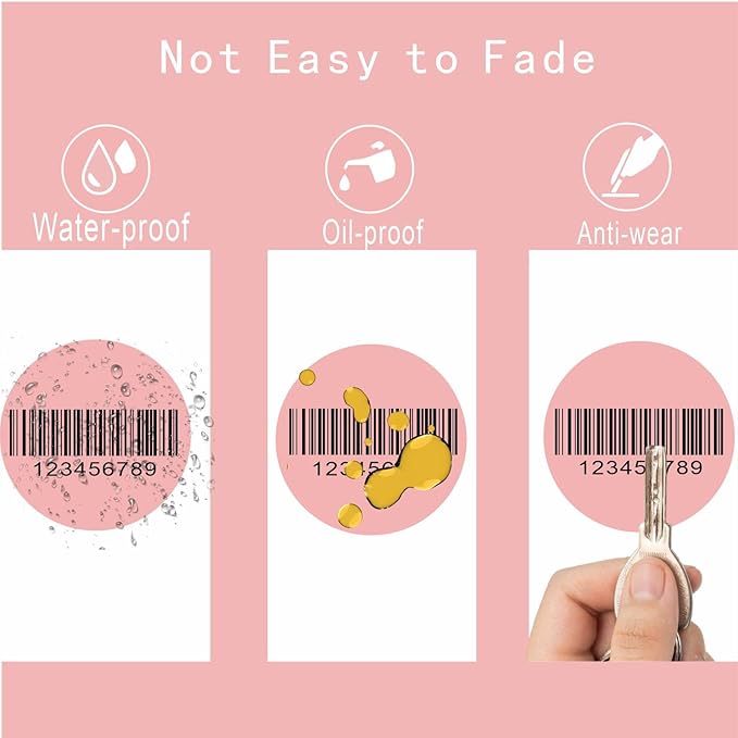 Hybsk 1.5 inch Circle Color Direct Thermal Stickers Shipping Labels for Barcodes,Name Tag,DIY Logo Design,Inventory– Compatible with Zebra,Rollo,Munbyn,and More-1000 pcs (1.5 inch,Pink)