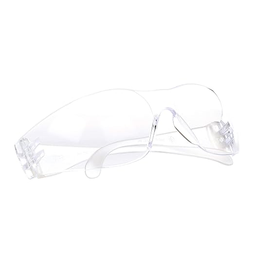 3M Safety Glasses, Virtua, 1 Pair, ANSI Z87, Clear Hard Coat Lens, Clear Frame, Economical Eyewear Protection, Lightweight, Wraparound Coverage, UVA, UVB, UVC