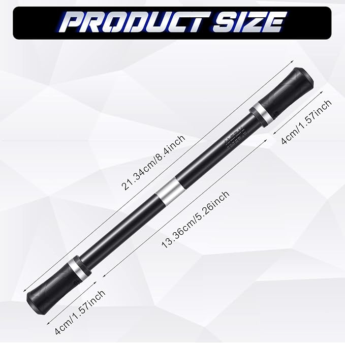 Outus 2 Pieces Spinning Pen Rolling Finger Rotating Gaming Trick Pen Mod with Tutorial No Refill Stress Releasing Brain Training Toys for Adults Office Supplies(Black and Silver)
