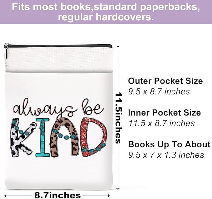 Inspirational Western Faith Christian Gifts Book Sleeve Book Cover Religious Cowgirl Accessories for Women Mom Female Friendship Christmas Birthday Book Lovers Gifts Book Protector with Zipper