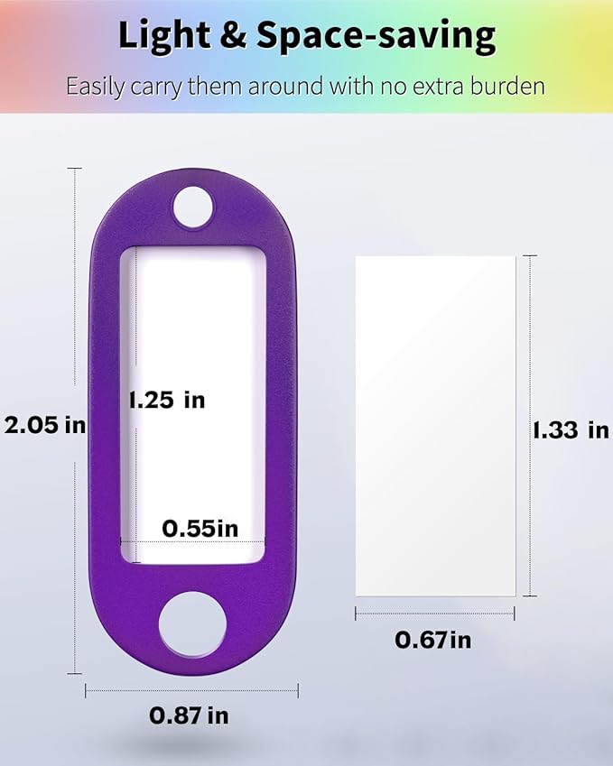 Uniclife 40 Pack Tough Plastic Key Tags with Split Ring Label Window, Assorted Colors