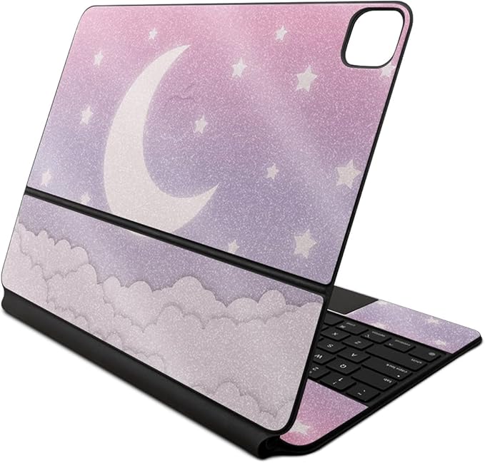 Glossy Glitter Skin Compatible with Apple Magic Keyboard for iPad Air 13-inch (M2) 2024 - Baby Moon - Premium 3M Vinyl Protective Wrap Decal Cover - Easy to Apply | Crafted in The USA by MightySkins