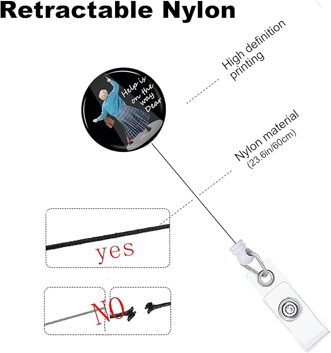 Help is on The Way Dear Badge Reels Holder Retractable with ID Clip for Nurse Name Tag Card Nursing for Doctor Teacher Student Employee Office Medical Work
