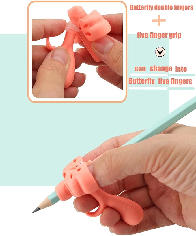 JuneLsy Pencil Grips for Kids Handwriting gripper Pencil Holder Posture Correction Training Writing AIDS for preschooler Kids toddler Children 3-7Year