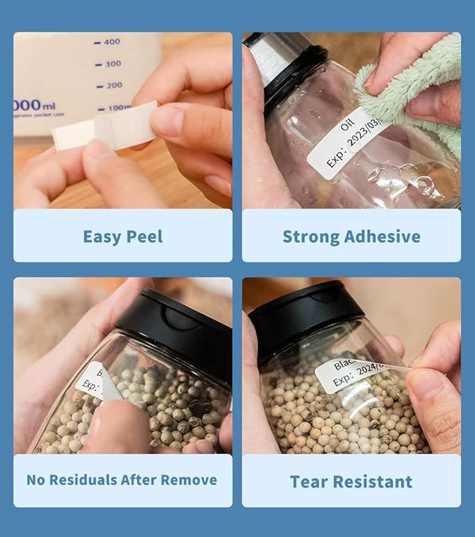 Phomemo D30 Label Tape, for D30 D35 Q30 Q30S Q31 Q32 Label Maker, Black on Glitter Transparent Gold Sticker Thermal Paper Self-Adhesive, 14mm x 40mm (1/2" x11/2) 160 Tapes/Roll, 3 Rolls