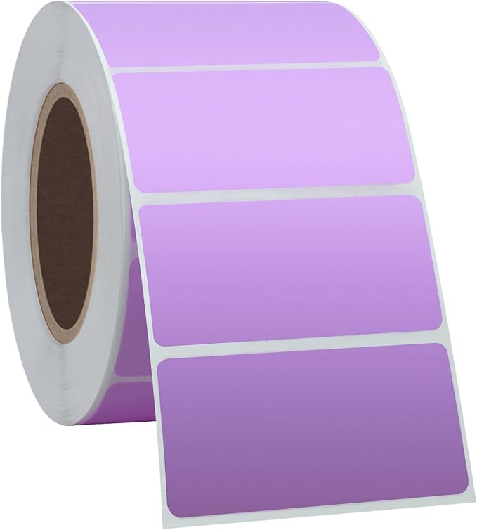 Hybsk 2x1 inch Color Direct Thermal Labels for Shipping, Barcodes, Address, Compatible with Rollo Label Printer & Zebra Desktop Printers,(2"x1",Purple)