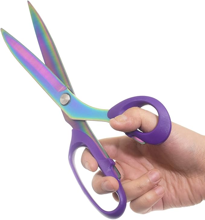 Fabric Scissors,Multi-Purpose Heavy Duty Colorful Titanium Plated Stainless Steel Sewing Scissors,Sewing Fabric Leather Dressmaking Shears Professional Crafting (10 Inch)