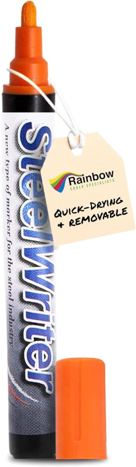 Metal Marking Paint Pen - Industrial Marker For Writing & Drawing on Steel and Metals - Washable Removable Paint Markers For Metal, Wet Erase Metal Paint, Orange Paint Pen for Construction and Welders