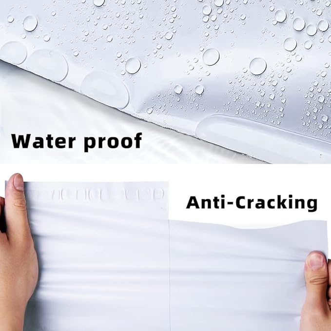 POLYSELLS 2000 pcs 10x13 Inches White x Silver Poly Mailers Shipping Envelopes, Strong Adhesive Sealing, Waterproof, and Tear-resistant Postal Mailing Bags for Clothing, Books, and Accessories