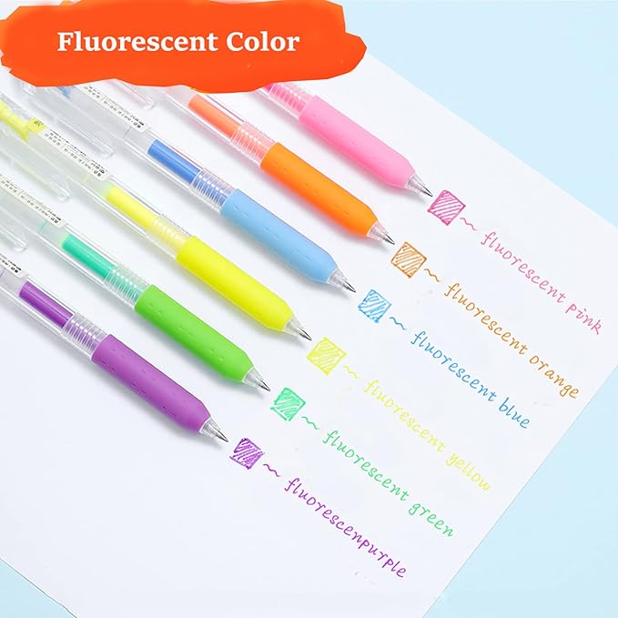 Luminous colors Journal Planner Pens Colorful 0.5mm Markers Fine Tip Drawing Pen Porous Fineliner Pen for Bullet Journaling Writing Note Taking Coloring Art Office School Supplies (6 luminous colors)