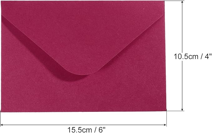 PATIKIL Mini Envelopes, 50 Pack Gift Cards Business Cards Envelope for Greeting Weddings, Dark Red