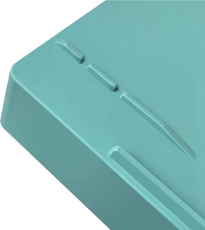 Acrimet Stackable Letter Tray 4 Tier Side Load, Plastic, Desktop File Organizer (Solid Green Color)