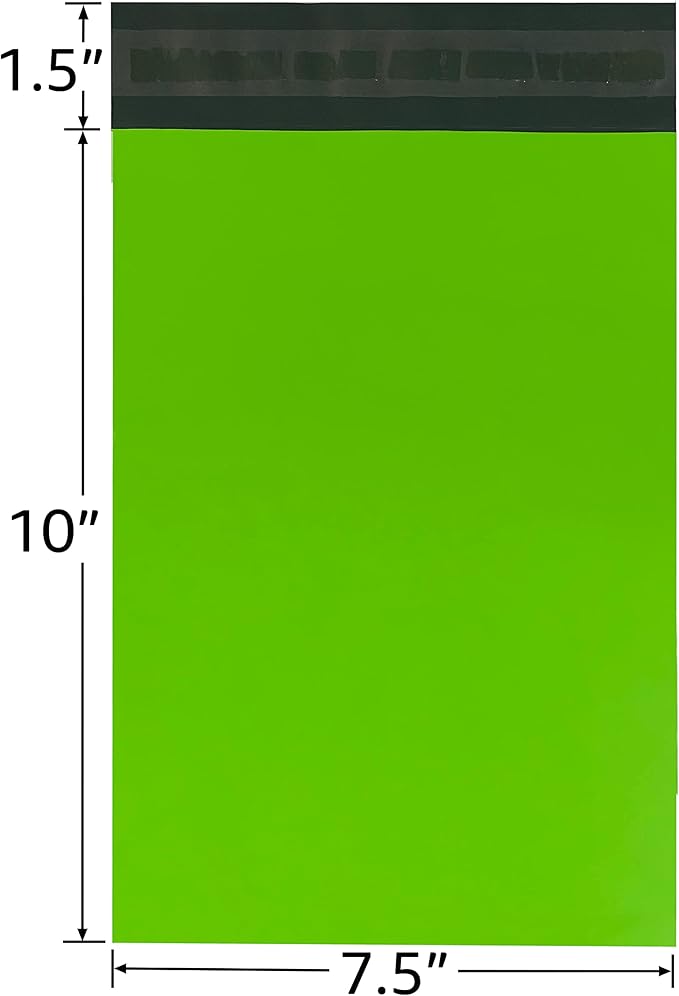 Colored Poly Mailers Pack of: (Green, 7.5" x 10.5" pack of 1000) Be creative with your packaging with Colored mailers
