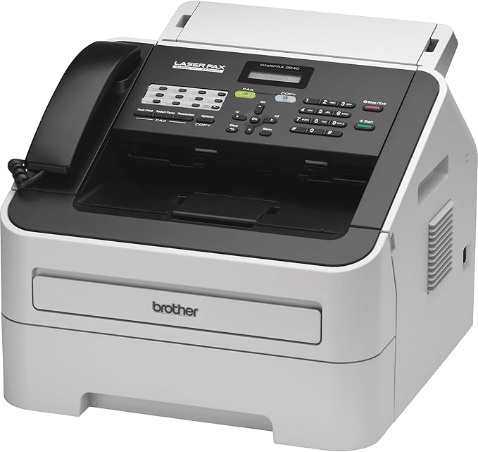 Brother FAX-2840 High Speed Mono Laser Fax Machine, Dark/Light Gray - FAX2840, 17.750x18.125x16.625