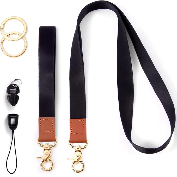 XCHIN Lanyards for Keys, Wrist Strap Lanyards, Black Keychain Lanyard for Women Men, Cool Long Lanyards & Cute Short Lanyards