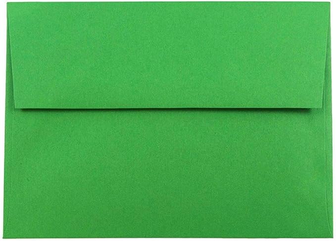 JAM PAPER A7 Colored Invitation Envelopes - 5 1/4 x 7 1/4 - Green Recycled - Bulk 250/Box