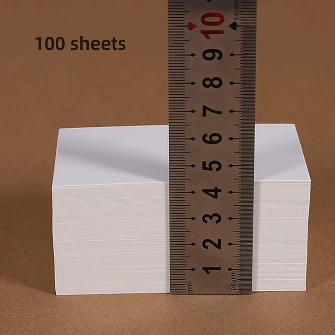 100 Sheets Cardstock 2.5x3.5 Thick Paper - Blank Heavy Weight 350gsm Cover Card Stock for Paper Craft, DIY Thank You, Greeting, Note, RSVP, Index Cards - Draw, Write, Paint (2.5x3.5 Inches)