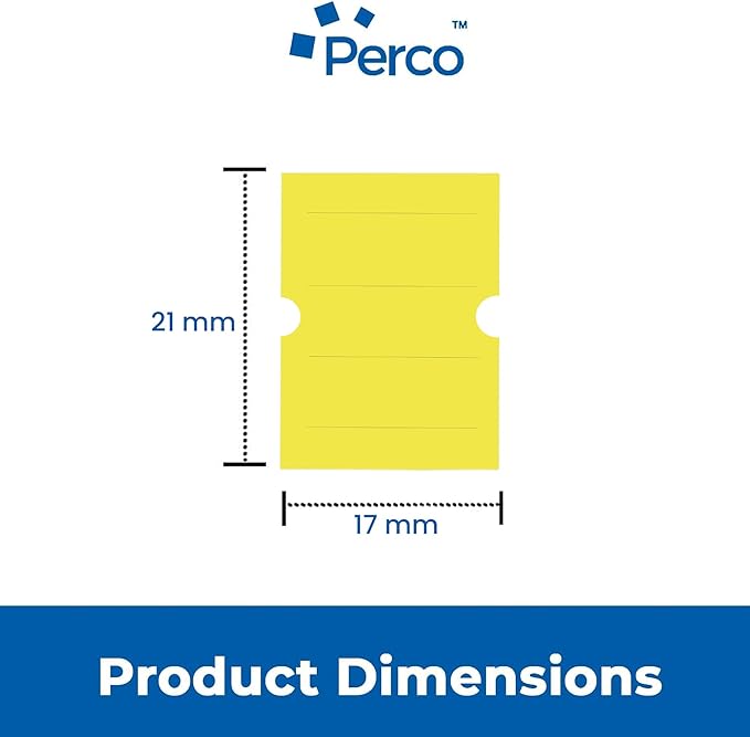 Perco 2 Line Yellow Labels - 32 Rolls, 4 Sleeves, 24,000 Blank Price and Date Gun Labels for Perco 2 Line Price and Date Guns - Made in USA