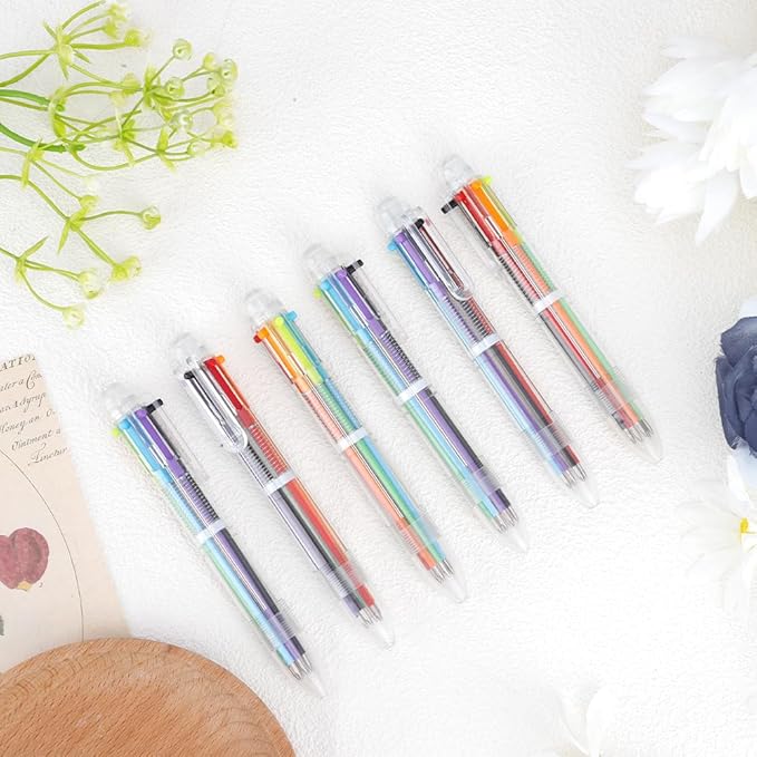 Easter Basket Stuffers 24 PCS Ballpoint Pens for School 6-in-1 Colored Pens Ballpoint Party Favors Office Supplies Multicolor Pens Back to School Gifts for Kid Students Son Daughter Classroom Birthday