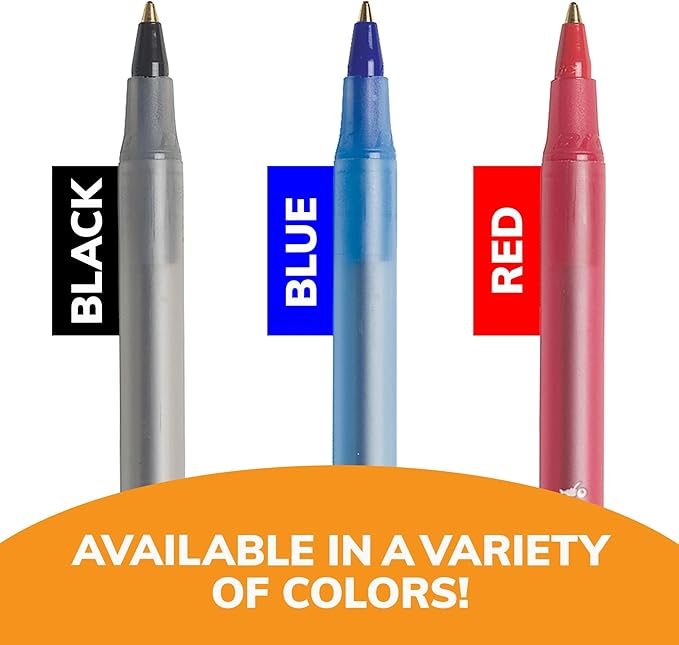 BIC Round Stic Xtra Life Blue Ballpoint Pens, Medium Point (1.0mm), 12-Count Pack of Bulk Pens, Flexible Round Barrel for Writing Comfort, No. 1 Selling Ballpoint Pens