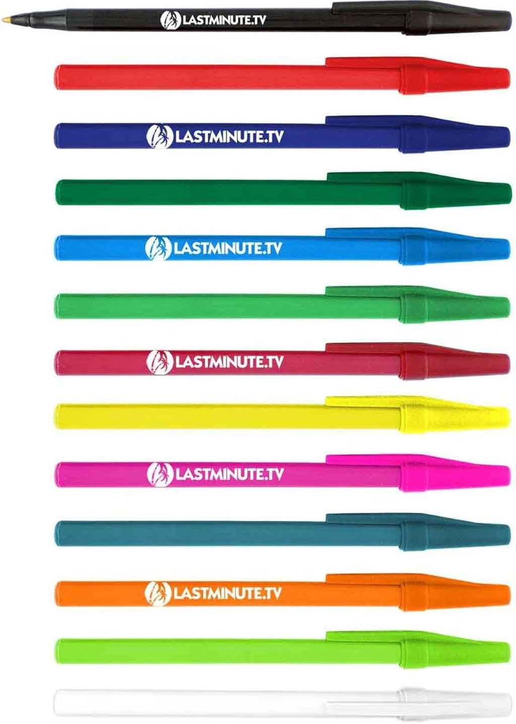 Personalized Stick Pens With your Custom Logo or Text-500 Pack Bulk-for Businesses, Parties, and Events, Custom Printed Slim Ballpoint Pens Colored with Cap, Yellow, Black Ink