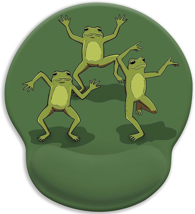 Frog Mouse Pad with Wrist Rest, Gaming Ergonomic Mousepad Wrist Support with Non-Slip Pain Relief PU Base, Funny Mouse Pads for Desk, Cute Office Desk Accessories Decor Gift for Women Men