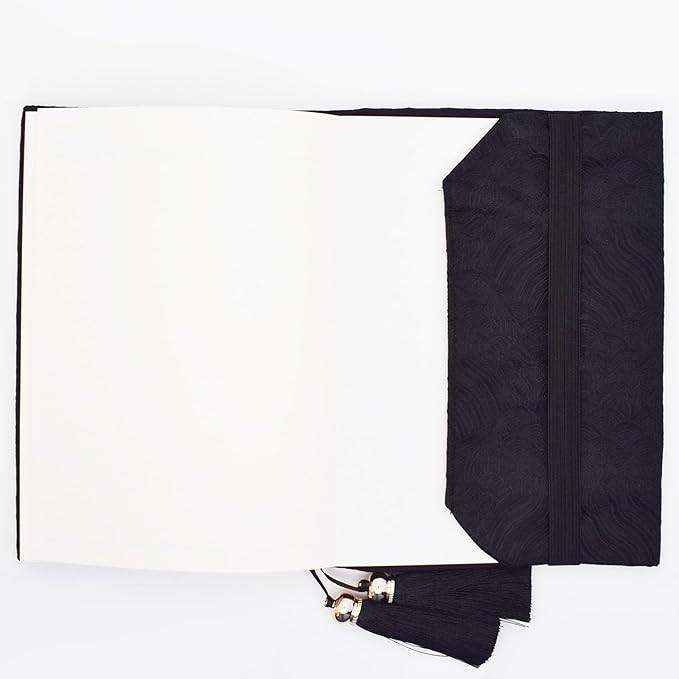 BLBMH Chinese Book CoversAdjustable Fabric Book Sleeve Cover Protector Fit for 5.5x8.5 inch Hardcover Softcover Book Novels Notebook Bible - Black