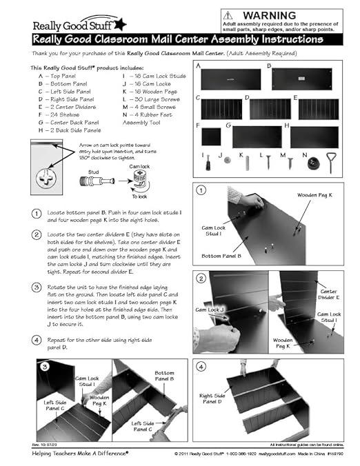 Really Good Stuff Mail Center - 1 Classroom Literature Organizer with 27 Slots – Keep Your Classroom, Office, or Home Office Organized, Durable, Easy Assembly