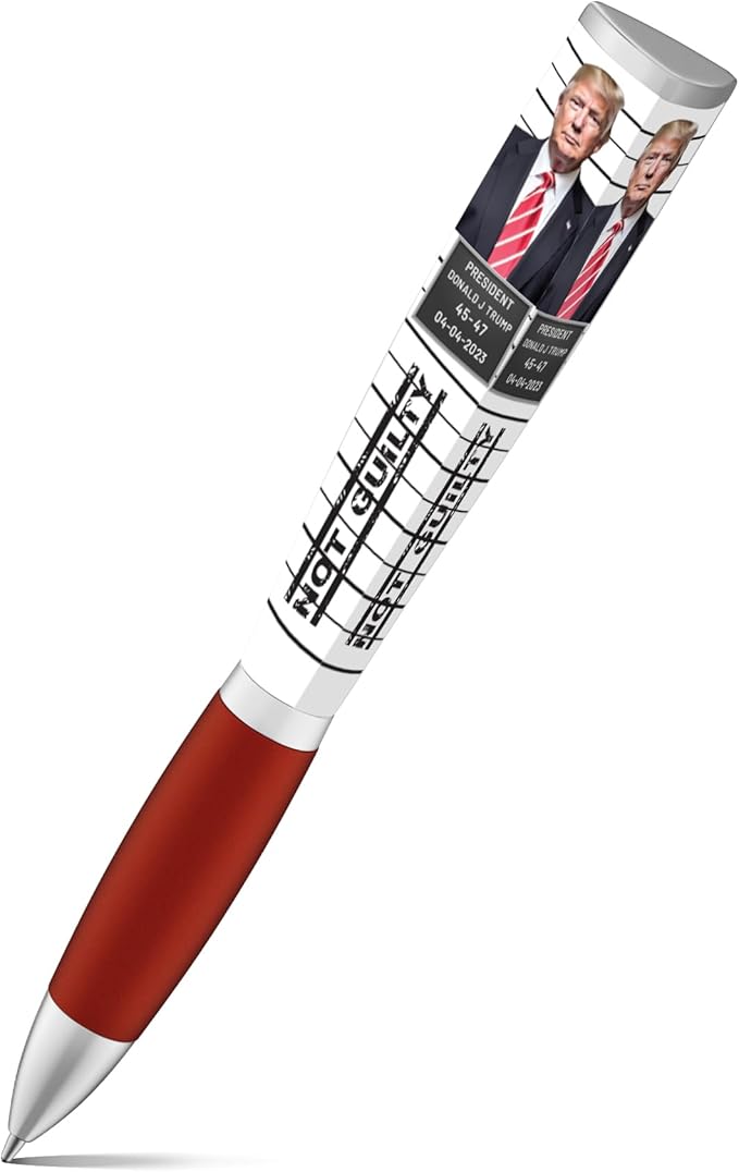 Trump Not Guilty Ballpoint Pen, MAGA Not Guilty Design, Trump Merchandise Donald Trump Gifts for Men & Women, Make America Great Again Donald Trump Not Guilty Pen - Imprinted In The USA (3-Sided Pen)
