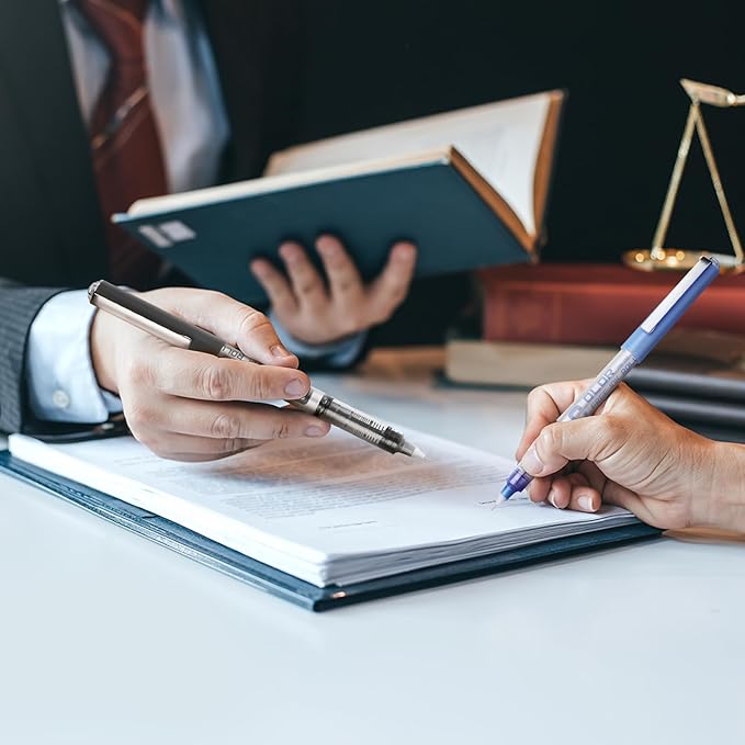 EYEYE 0.5mm Black Needle Poitn Pen, 8 Pack Liquid Ink Rollerball Pens Extra Fine Point Quick Dry, Pen Fine Point Smooth Writing Pens for Journaling, Note Taking, Office, School Supplies