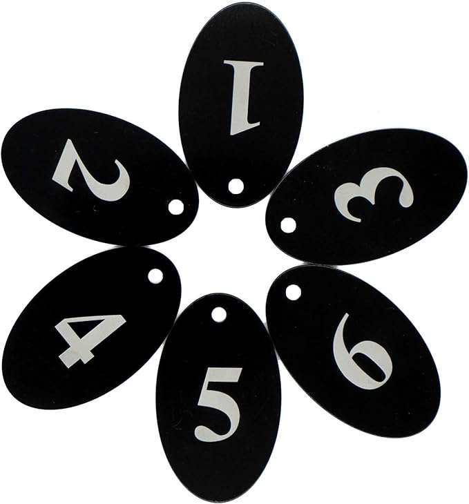 StayMax Aluminum Alloy Oval Number Tag Key Tag with Key Rings