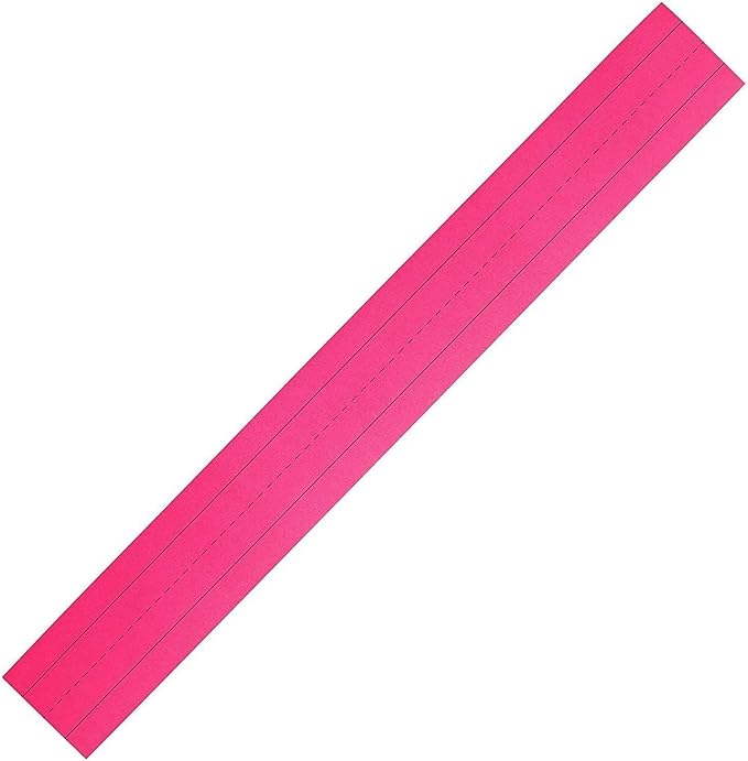 Juvale Colored Sentence Strips for Teacher Supplies, Classroom, Lined Paper Borders for Writing Words (5 Colors, 3 x 24 Inch) - 100 Pack