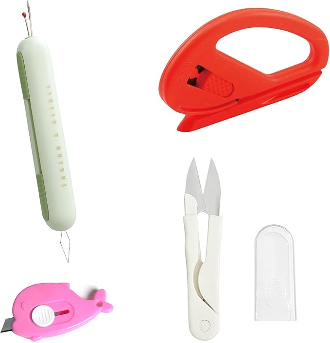 Multifunctional Cutting Set Gift Paper Cutter Sewing Fabric Scissors Mini Box Opener Auto Recycling Cutting Scissors Needle Threading Tool Car Decal Color Changing Tool Knife Clothes Opener