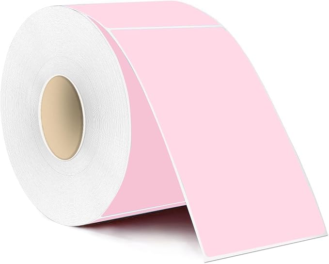 Colored Labels Stickers 3 x 5 Inch, Removable Rectangular Moving Labels, Large Color Coding Labels Moving Stickers- 250 Pack/Pink