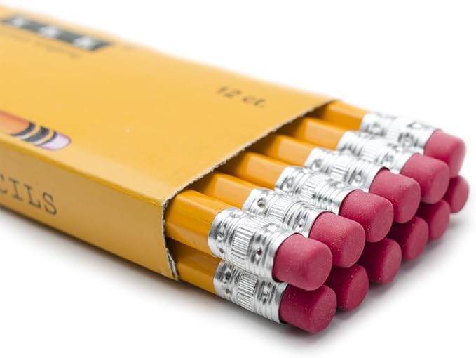 SKKSTATIONERY 576 Pack Pre-sharpened pencils, Bulk Yellow Sharpened Pencils with eraser top, # 2 HB pencil for classroom office Supplies, Writing, Drawing and Sketching 144Pcs*4Box.