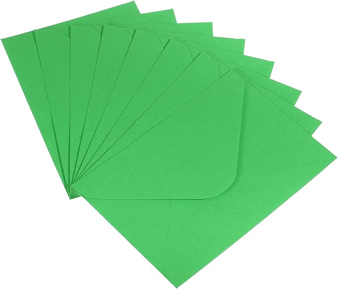 PATIKIL Mini Envelopes, 50 Pack Gift Cards Business Cards Envelope for Greeting Weddings, Green