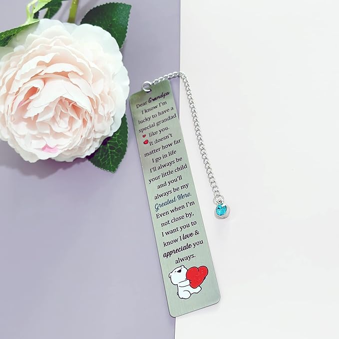 Grandpa Bookmarks Fathers Day Appreciate Gift Man Bookmarker Grandfather My Greatest Hero Birthday Present Retirement Appreciate Love Quotes Keepsakes Christmas Thanksgiving Granddad Book Accessory