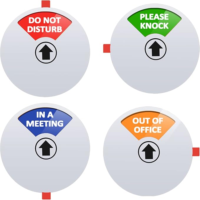 Privacy Sign,Do Not Disturb/Please Knock/Out of Office/in a Meeting Sign,Office Door Sign That Lets Others Know Whether You're Available Or Not(5inch,Silver)