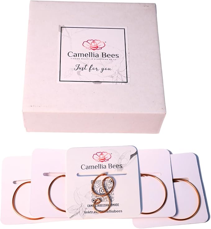 Personalized Initial Copper Bookmark, Set of 5, Handmade Copper Gift for Her, Him, Couple on Birthday, Wedding Anniversary, Alphabet Bookmark (S)