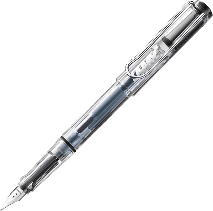 LAMY safari vista - Fountain Pen with ergonomic grip & polished steel nib in size B - ideal for any Writing & Calligraphy - including LAMY T 10 blue cartridge - Right-Handed