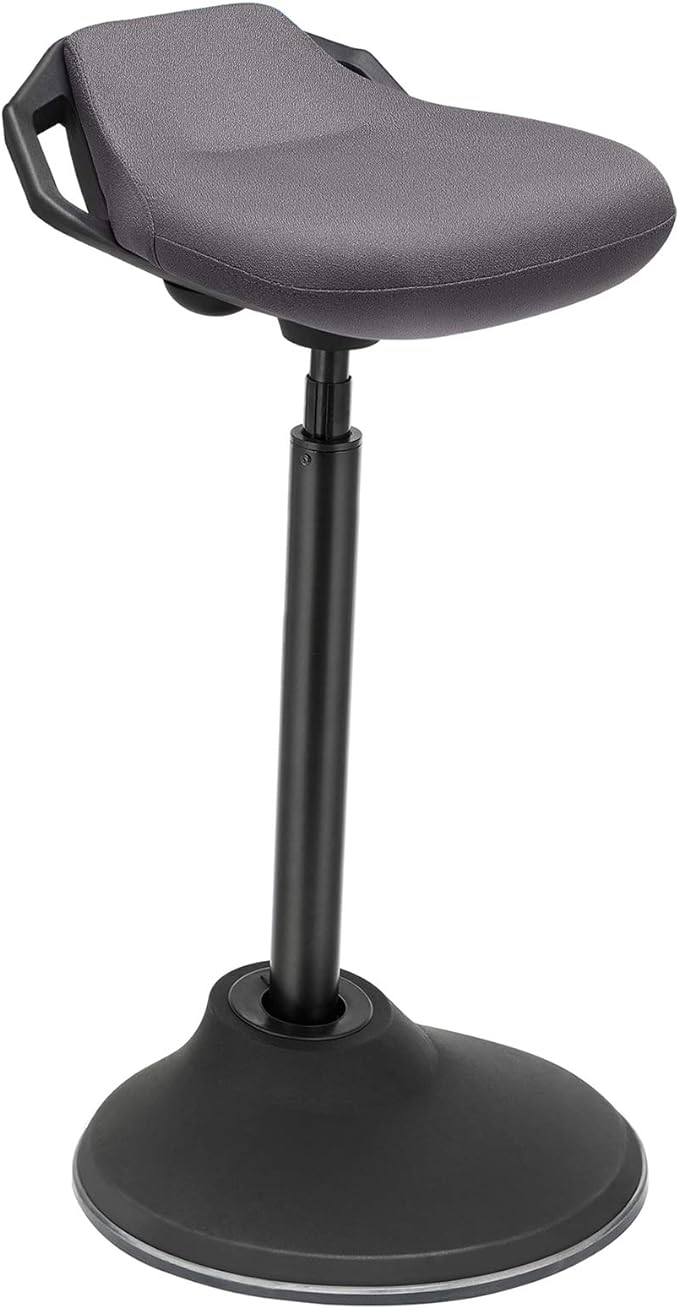 SONGMICS Standing Desk Chair, Adjustable Ergonomic Standing Stool, 23.6-33.3 Inches, Swivel Sitting Balance Chair, Anti-Slip Bottom Pad, Slate Gray UOSC02GY
