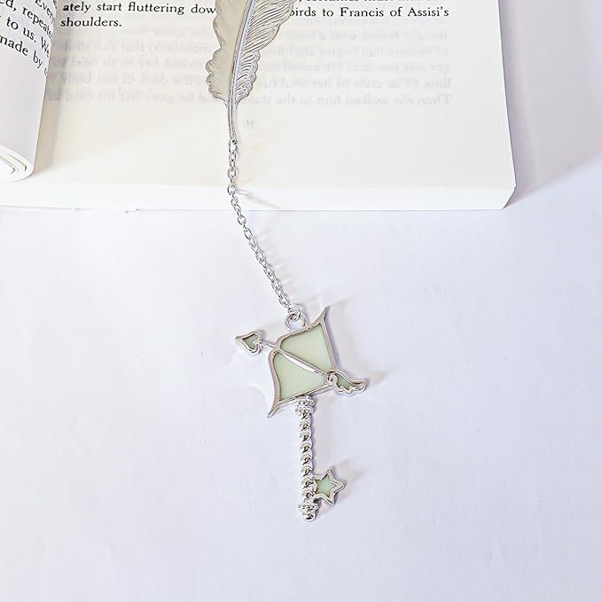 Zodiac Feather Bookmark Gifts for Women Men, Cool Metal Bookmark Glow in The Dark Sagittarius Bookmark, Luminous Star Sign Constellation Horoscope Bookmark Gifts