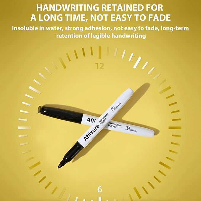 Permanent markers, 60 packs permanent markers bulk, quick drying in one second, waterproof, smooth, not easy to erase, durable, can be marked on glass, tiles and cloth, office supplies