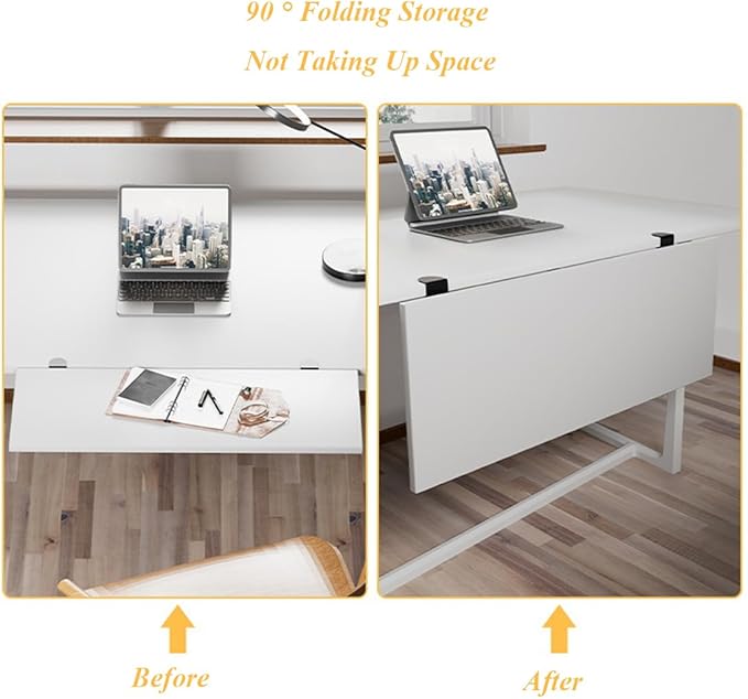 Desk Extender Support Bracket Desktop Extension Board Stand PC Keyboard Holder Arm Rest Tray Extension Plate Support Rack for Desk, 1 Set