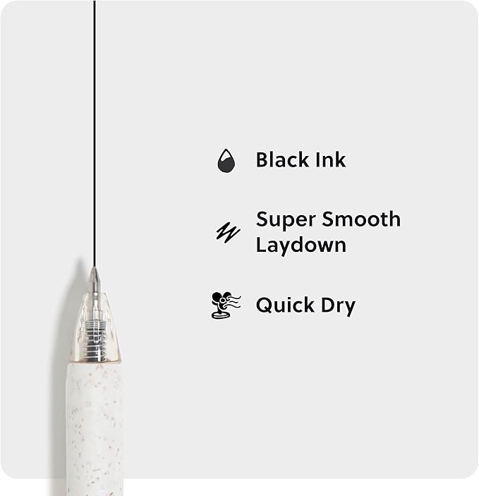 U Brands U-Eco Recycled Gel Click Pens, Set of 4, Pastel Speckle, Medium (0.7 mm) Point, Black Ink