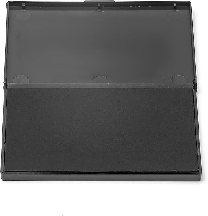 Ink Pad for Rubber Stamps, Stamp Pad for Clear Impression Stamping, Quality Felt Pad Black Ink, Red Ink, Blue Ink (Black, M (2.7 * 4.3))