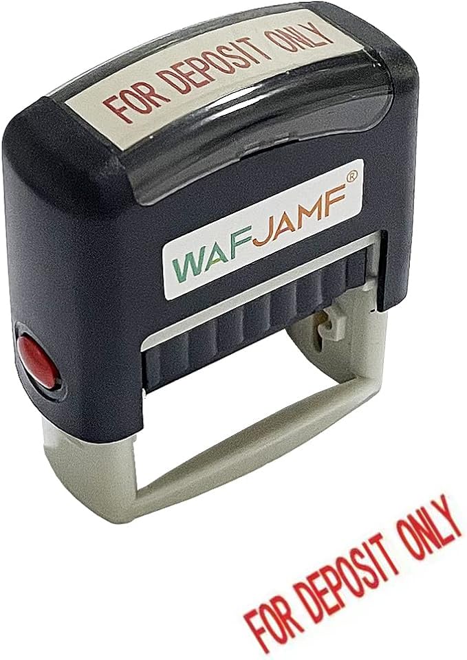 WAFJAMF for Deposit Only Stamp – Self Inking Rubber Stamp Office Stamp Message Stamp Red Ink-Medium