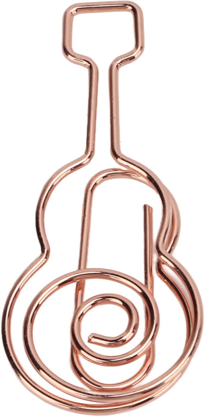 Shaped Paper Clips, Cute Guitar Shaped Paper Clips Notebook Metal Material for