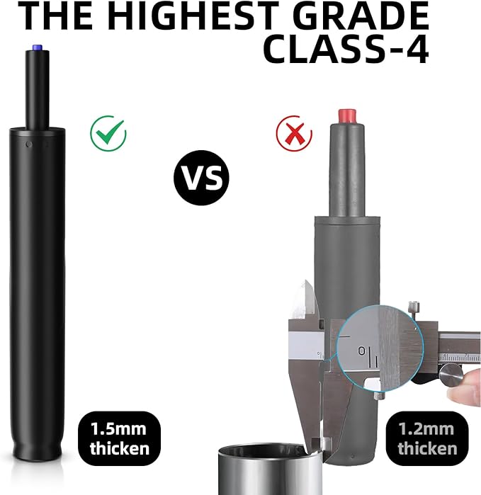 Sytopia Office Chair Cylinder Replacement - Heavy Duty Pneumatic Gas Lift Piston for Desk Chairs and Gaming Chairs - Universal Fit (14.6" ~ 22.2")